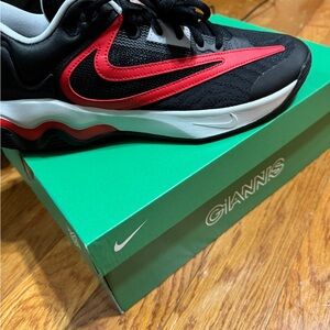 Nike Giannis Black and Red Athletic Shoes